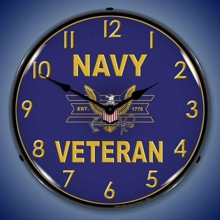 Navy Veteran Wall Clock, Lighted