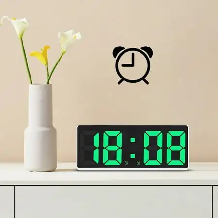 Naxoaeo Clearance Small Digital Alarm Clock for Desk, Plug in Electric Large Numbers Clock Battery Backup for Bedrooms, Loud for Heavy Sleepers - Slim Clock for Table Office Modern Living Room