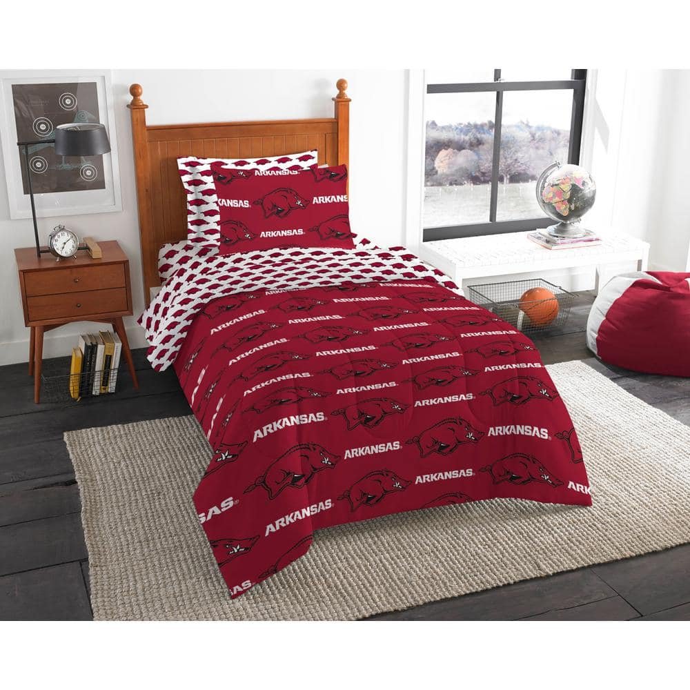 NCAA Multi-Color Rotary Arkansas 5-Pieces Twin Bed in Bag Set