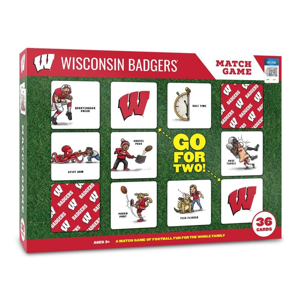 NCAA Wisconsin Badgers Licensed Memory Match Game