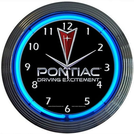 Neonetics Cars and Motorcycles Pontiac Driving Excitement Neon Wall Clock, 15-Inch