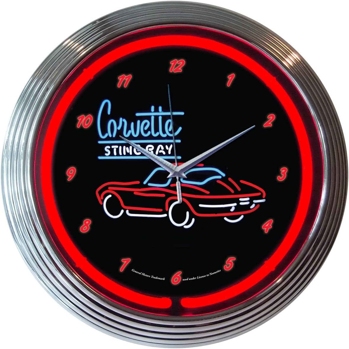 Neonetics Corvette C2 Stingray Neon Wall Clock, 15-Inch