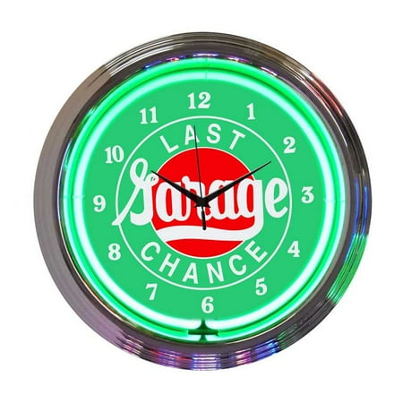 Neonetics Home Decorative Auto-Extra Last Chance Garage Neon Wall Clock