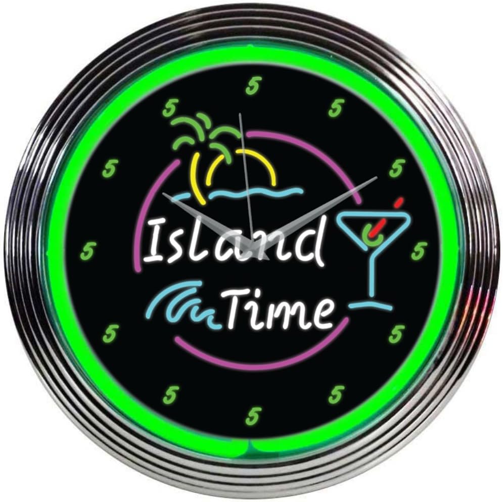 Neonetics Island Time Neon Wall Clock, 15-Inch