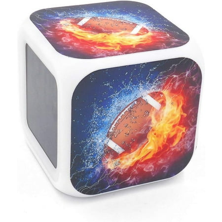 New American Football Ice Fire Sports Led Alarm Clock Creative Red Desk Table Clock[2678]