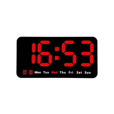 New DST 12/24H Home Temperature Date Digital LED Clocks Display Table Clock Wall-mounted Electronic Wall Clock RED