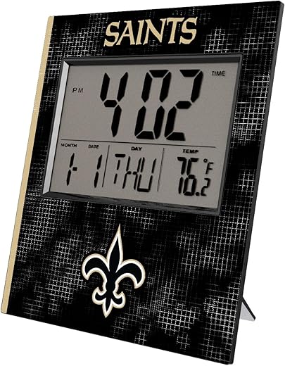 New Orleans Saints Cross Hatch Digital Desk Clock