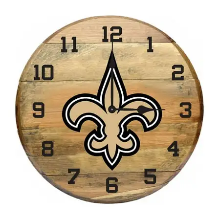 New Orleans Saints Imperial Oak Barrel Clock