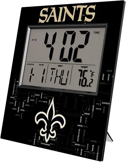 New Orleans Saints Quadtile Digital Desk Clock