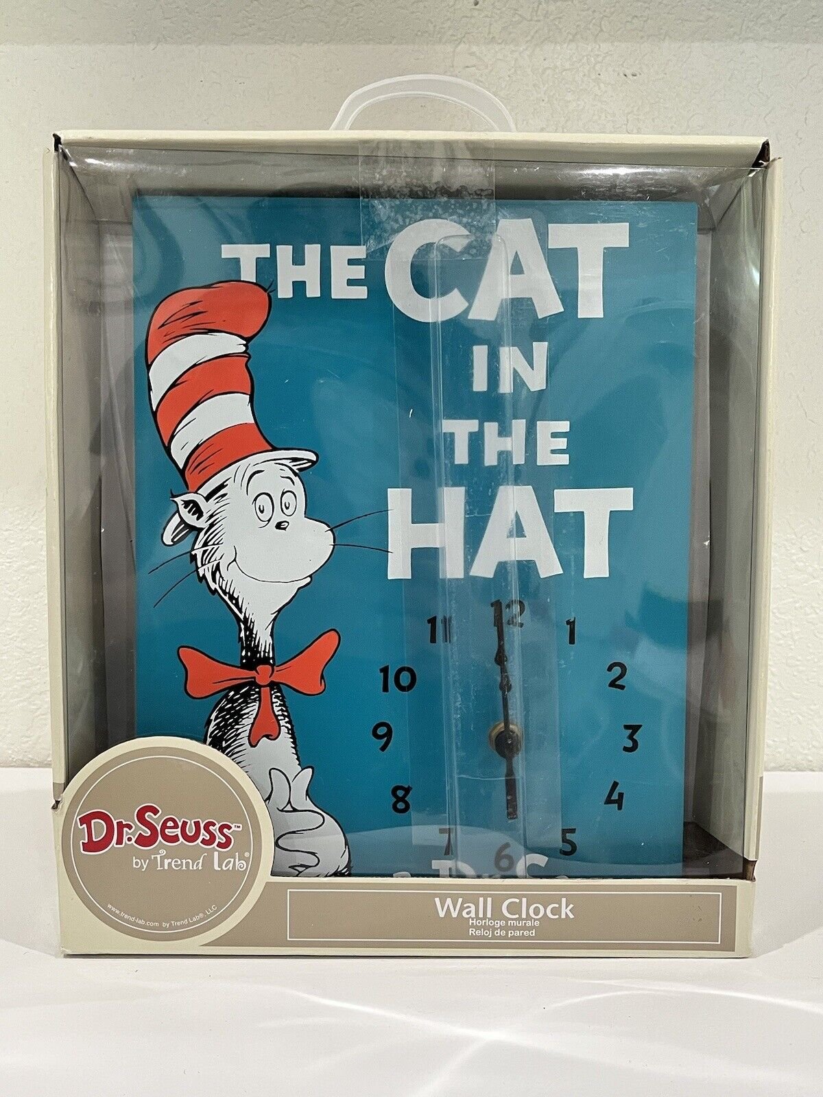 NEW Trend Lab Dr. Seuss the Cat in the Hat Wall Clock - Analog