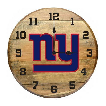 New York Giants Imperial Oak Barrel Clock