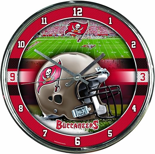 NFL Tampa Bay Buccaneers Chrome Clock