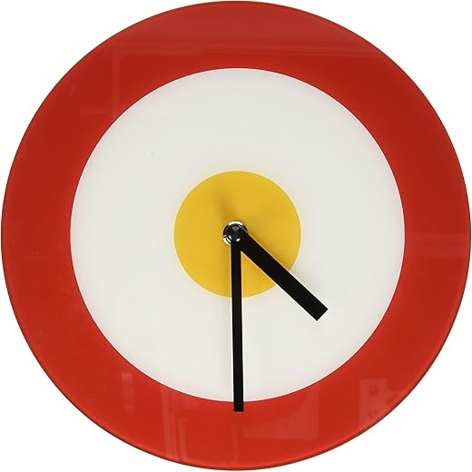 Non-Ticking Silent Acrylic Wall Clock, Small, Target, Red