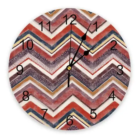 Nordic Style Stripes Texture Red Bedroom Wall Clock Large Modern Kitchen Dinning Round Wall Clocks Living Room Watch Home r