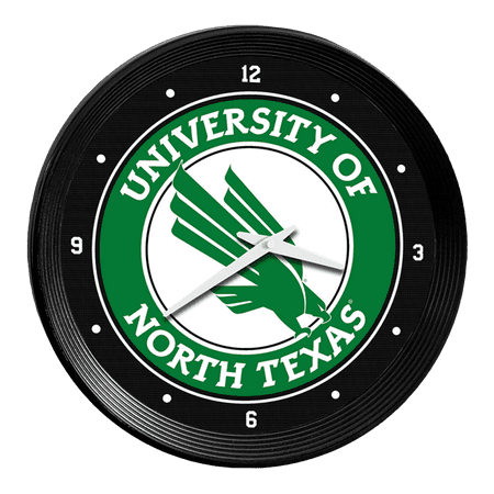 North Texas Mean Green: Ribbed Frame Wall Clock