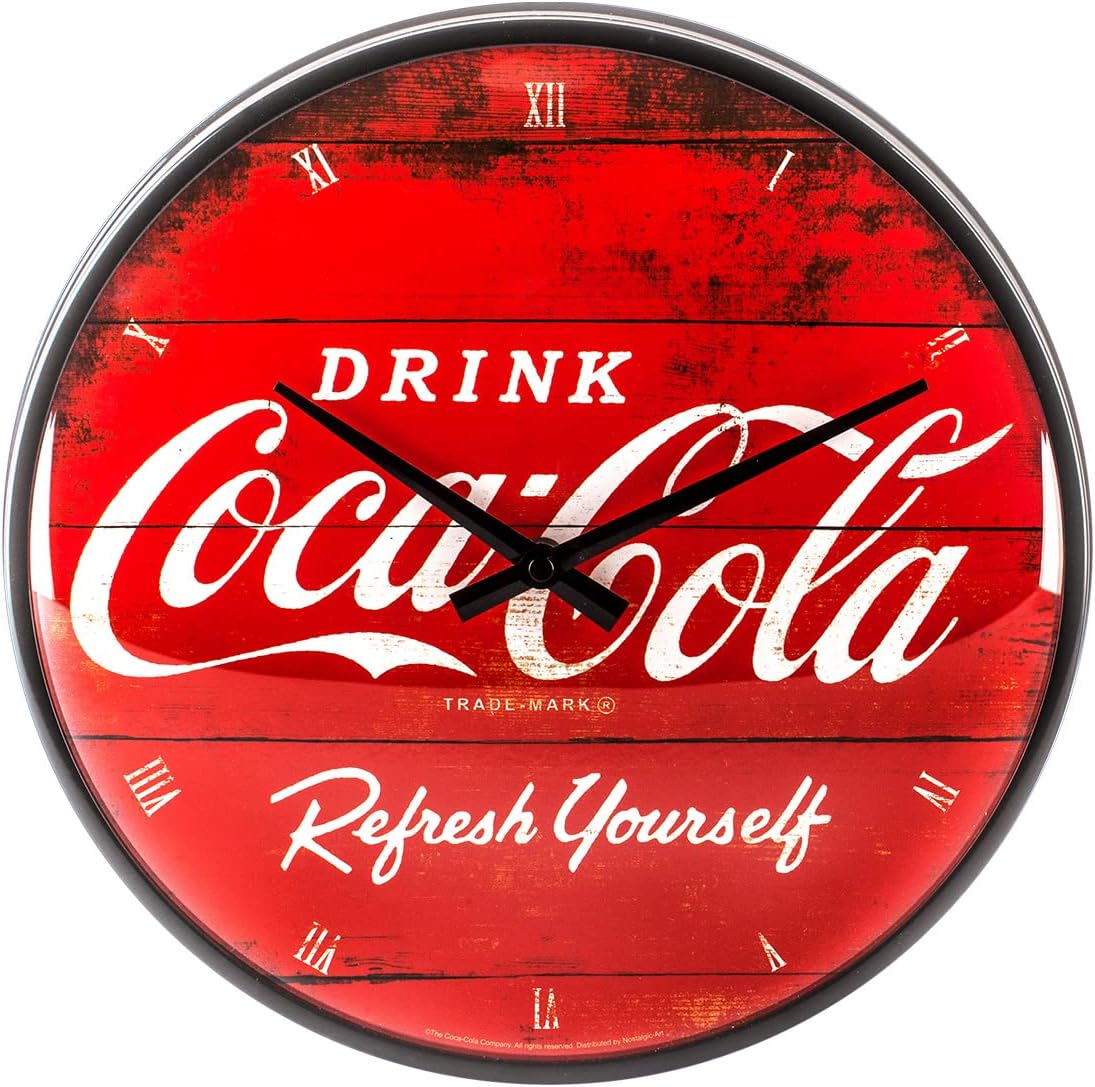 Nostalgic-Art 51074 Coca-Cola - Logo Red Refresh Yourself, Wall Clock 31cm