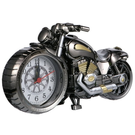 NUOLUX 1pc Vintage Tabletop Clock Motorcycle Model Desktop Alarm Clock (Random Pattern)