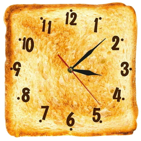 NUOLUX Toast Design Wall Clock Modern Wall Clock Bakery Wall Hanging Clock Restaurant Clock