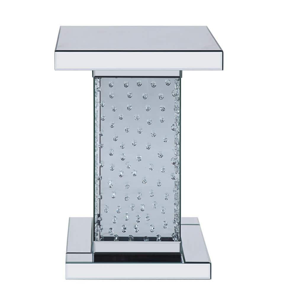 Nysa Mirrored and Faux Crystals End Table