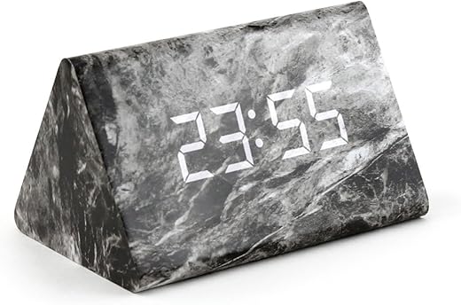 Best Jet Black Marble Square Desktop Clocks