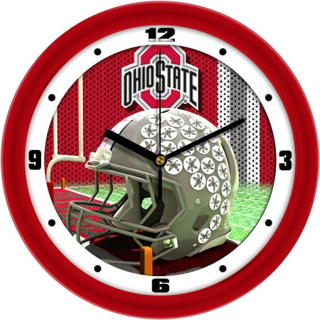 Ohio State Buckeyes 11.5'' Suntime Premium Glass Face Football Helmet Wall Clock