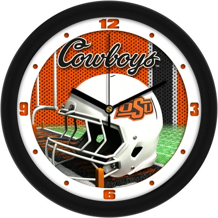 Oklahoma State Cowboys 11.5'' Suntime Premium Glass Face Football Helmet Wall Clock