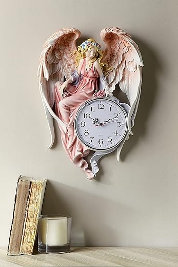 OK Lighting 18" H Enchanted Angel Wall Clock