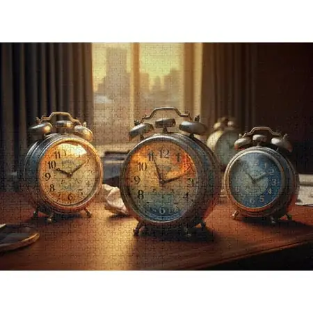 Old Alarm Clocks Analog Time Retro Jigsaw Puzzles 500 Pieces Educational Fun Family Games Toys Gifts For Home Kitchen Decor Family Colorful Puzzle