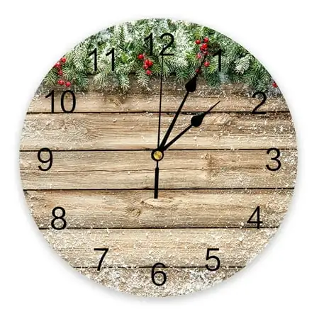 Old Wooden Board Wall Brown Wall Clocks Silent Home Cafe Office Wall r Clocks for Kitchen Wall Art Large Wall Clocks 25cm