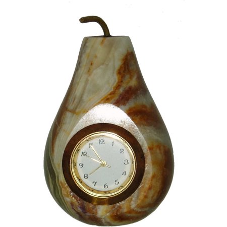 Onyx Marble Pear Clock