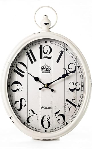 Best White Metal Oval Wall Clocks