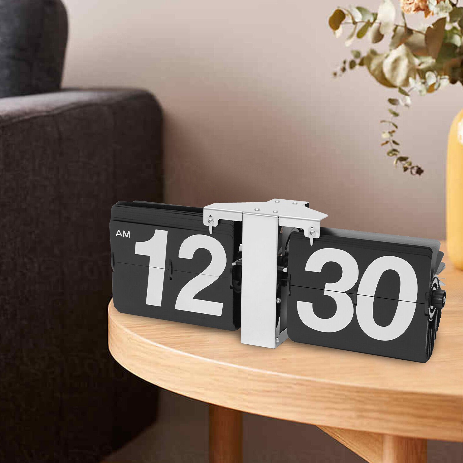 Page Turning Open Back Large Retro Flip Clock Wall Mantel Table Modern Designer