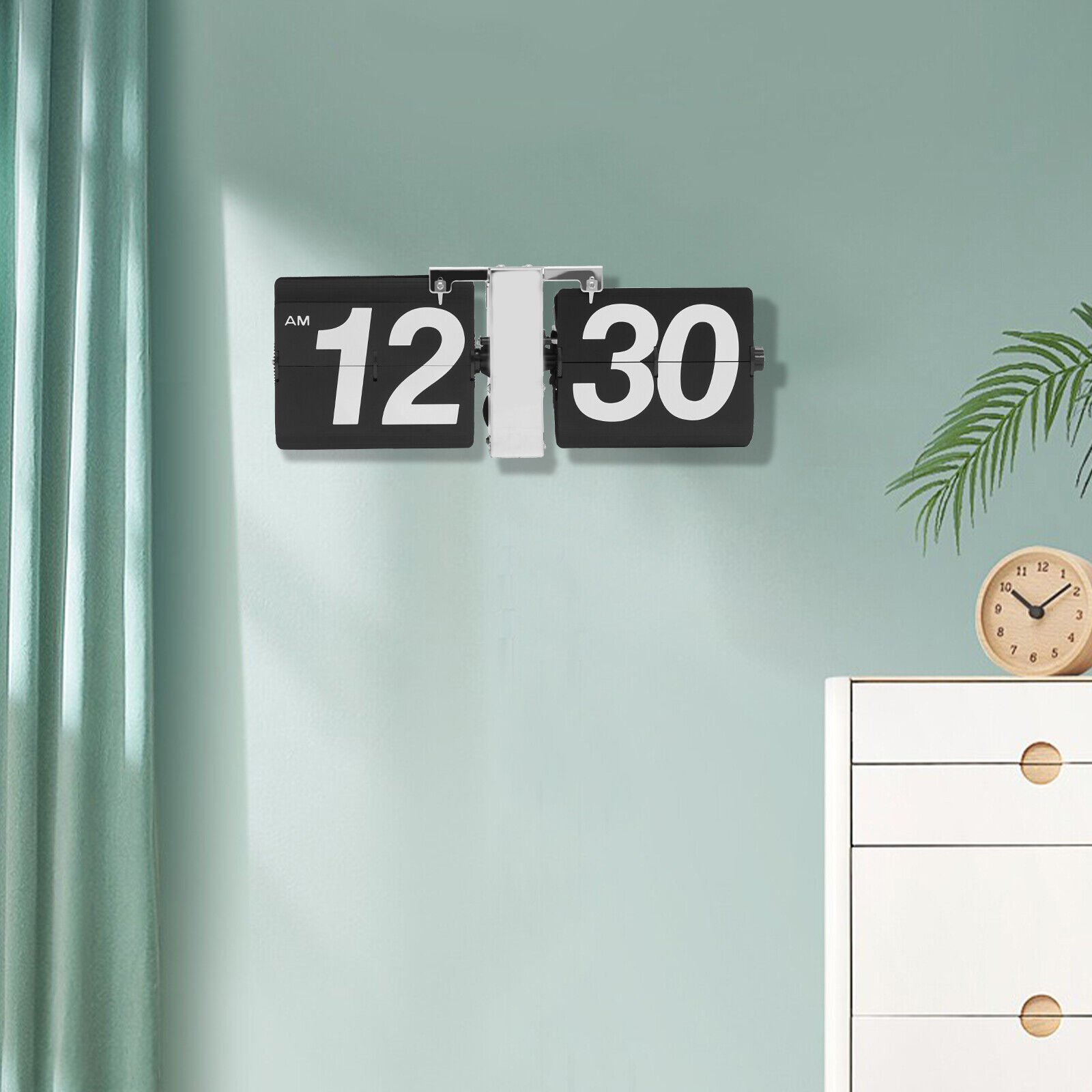 Page Turning Open Back Large Retro Flip Clock Wall Mantel Table Modern Designer