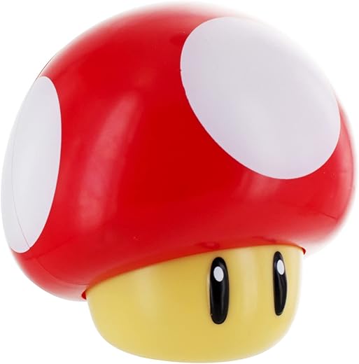 Paladone Super Mario Bros Mushroom Light with Sound, Nintendo Collectible Figure Lamp Gift for Fans, Themed Decor for Bedrooms or Gaming Rooms