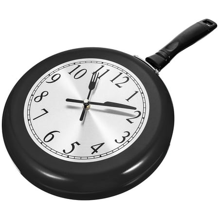 Pan Wall Clock Household Frying Stainless Steel Digital Griddle European Style Modern