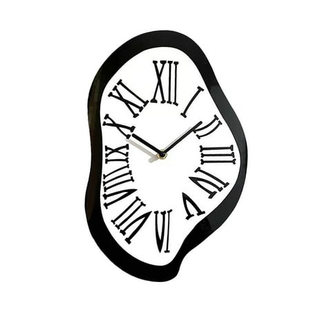 perfk Melting Wall Clock Nordic Creative Distorted Clock for Gift Living Room Home S S