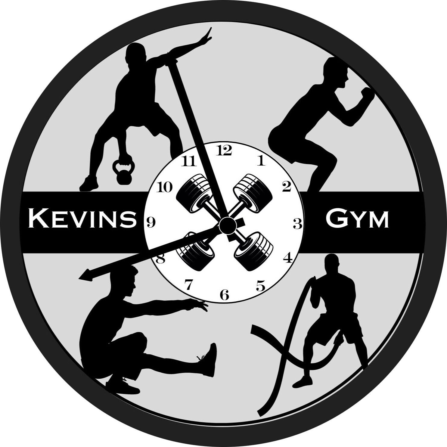 Personalized Clock - Workout Clock, Gym Clock, Man Cave, Exercise, Gym, Fitness