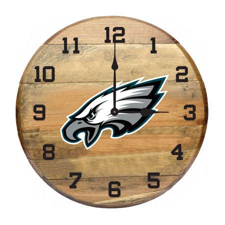 Philadelphia Eagles Imperial Oak Barrel Clock