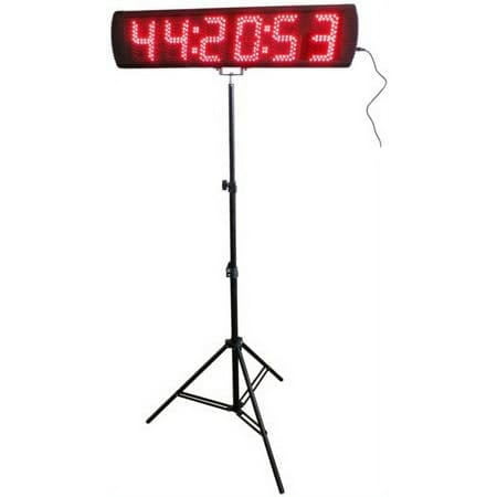 Portable Red 5 Inch Race Timing Clock with Folding Tripod Digital