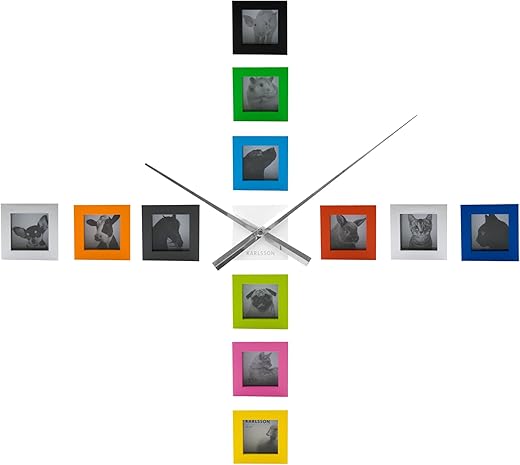 Present Time Karlsson Wall Clock DIY Photo Frame, Plastic Multi Color