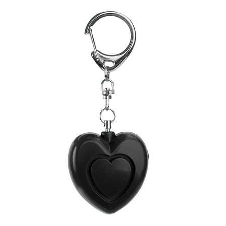 PRINxy Personal Illuminated Heart-Shaped Wolf Alarm With High Decibels Children's Call For Help Alarm Female Self-Defenses Black