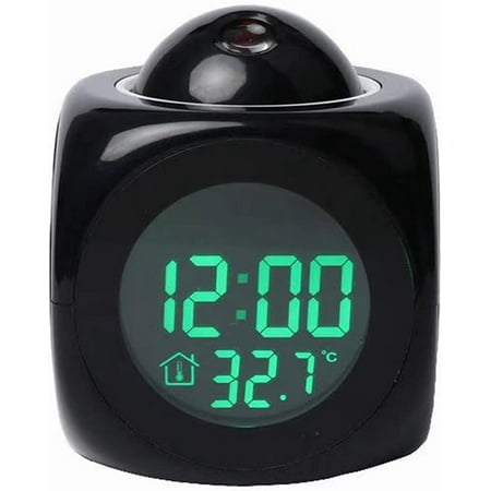 Projection Alarm Clock for Bedrooms Digital Voice Report Alarm 12/24 HDigital Electric Clocks Projection On Ceiling with Voice Talking LED Time Temperature Display for Bedroom, Bedside ,Office