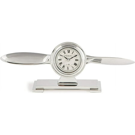 Propeller Clock Aviation Design Silver/Highly Polished