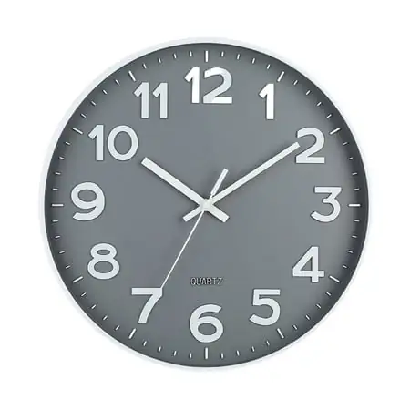 Qianha Mall Bathroom Wall Clock Modern 12-inch Wall Clock Easy-to-read Silent Non-ticking Quartz Clock for Home Decor