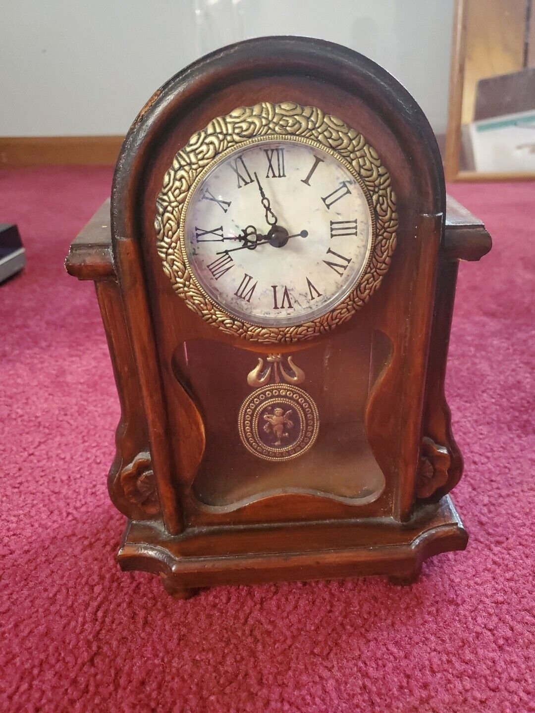 Quartz Wooden Table Clock 10"