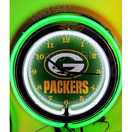 Queen Sense 15 For Green Bay's Sports League Packers Neon Clock Wall Clock Man Cave Pub Bar Garage Decor W115GBPLNC