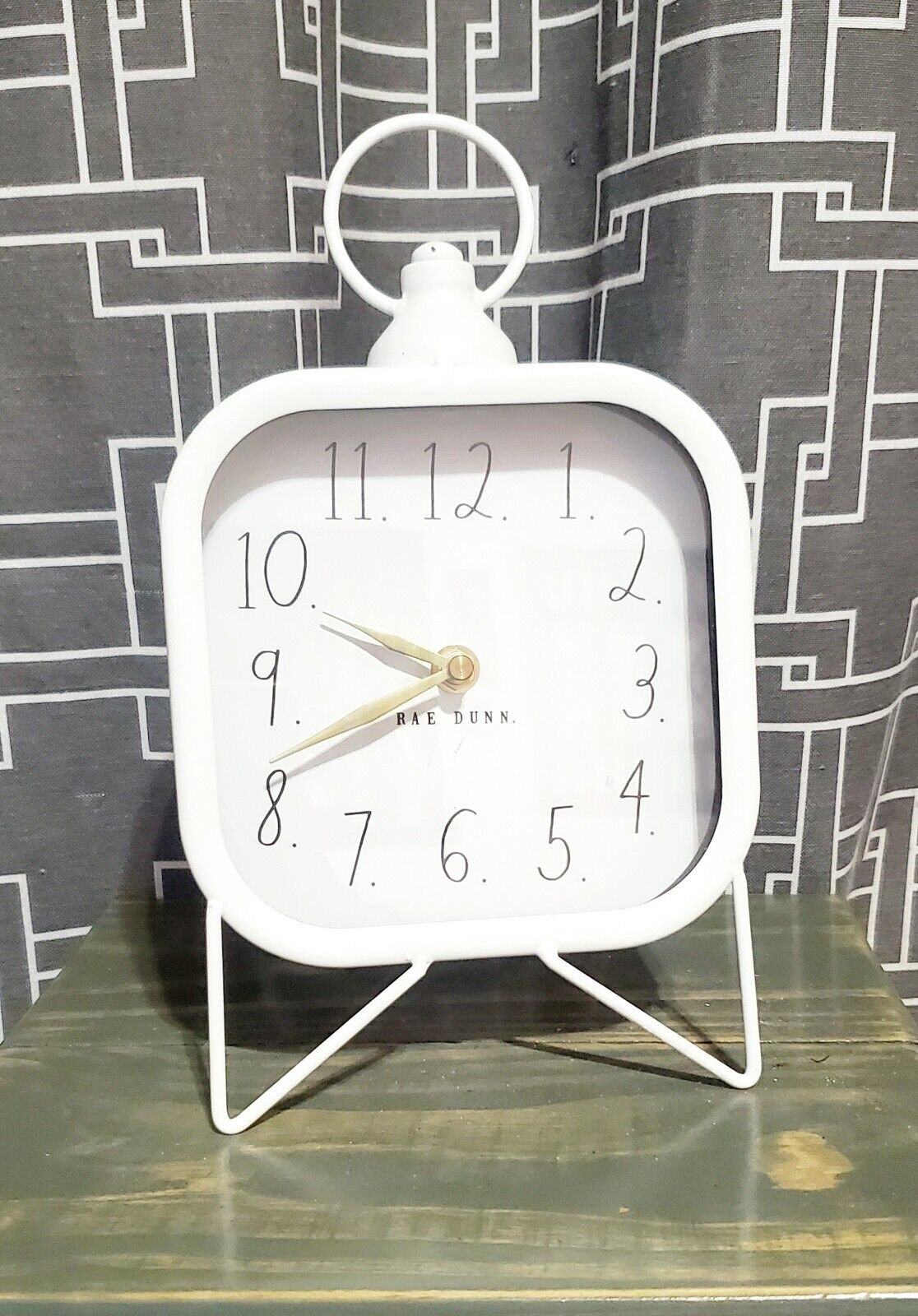 Rae Dunn All White Table/ Desk (working) Square Clock by Design Styles