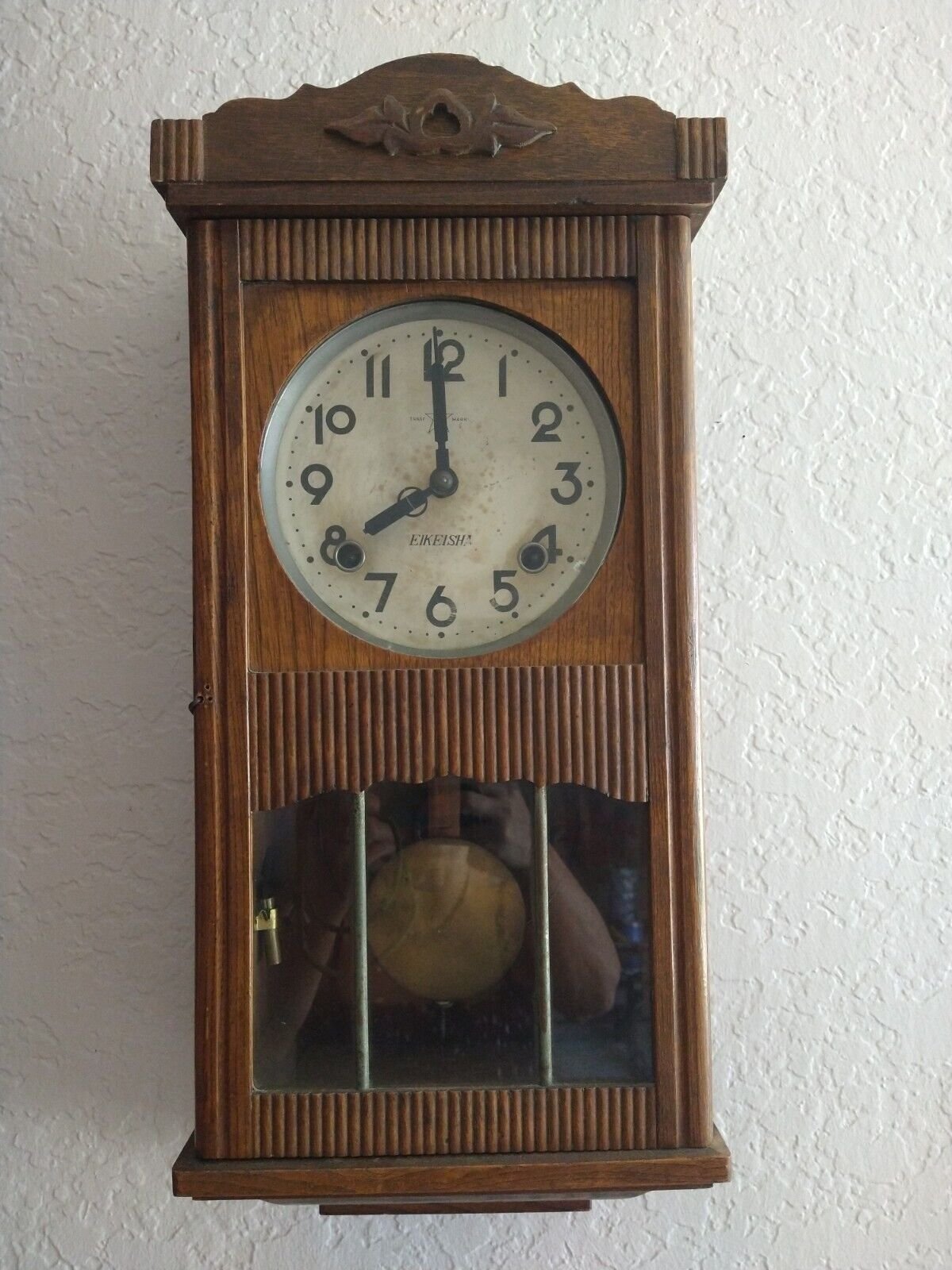 Rare Antique Showa Retro Japan Eikeisha clock pendulum Mid Century Works