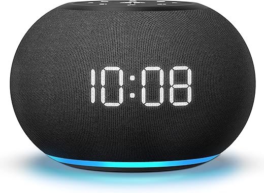 Reacher Auto-Dimmable Alarm Clock Sound Machine with Night Light, 20 Soothing Sounds, LED Digital Display, Sleep Timer, Adjustable Volume, Small White Noise Maker for Office, Travel