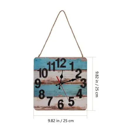 Recardis 1Pc All-match Wall Clock Vintage Hanging Clock Living Room Clock with Hanging Rope